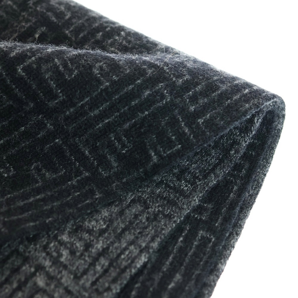 FENDI(フェンディ) FFロゴ総柄 ズッカ柄 ウールマフラー グレー