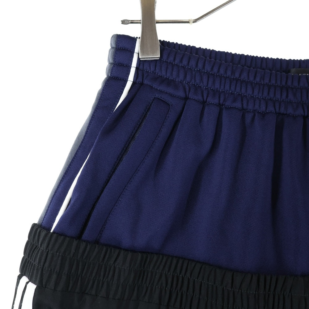 BALENCIAGA(バレンシアガ) 24AW CUT-UP TRACKSUIT PANTS ループスポーツロゴ カットアップ レイヤード トラックスーツパンツ ブラック/ネイビー 808909 TR031