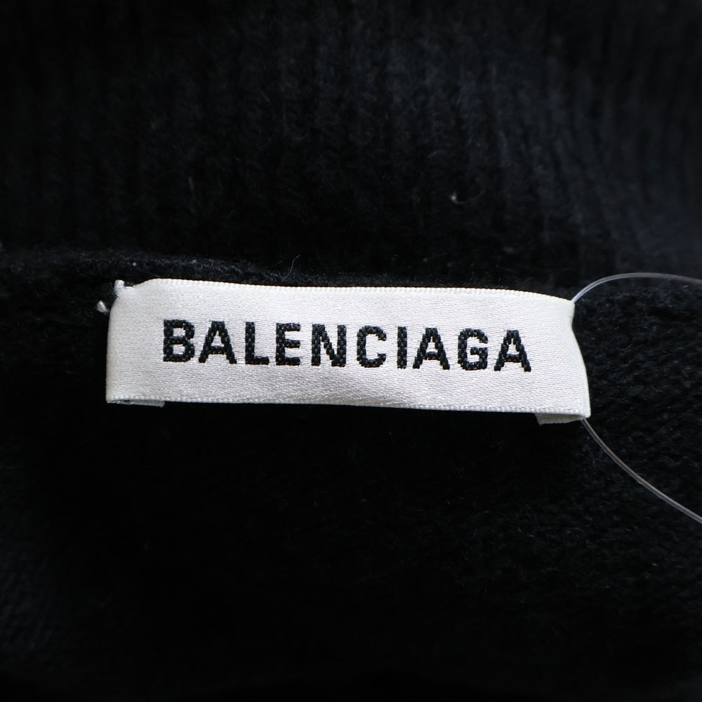 BALENCIAGA(バレンシアガ) ロゴエンブロイダリー タートルネック ニット セーター ブラック/イエロー 542618 T4081
