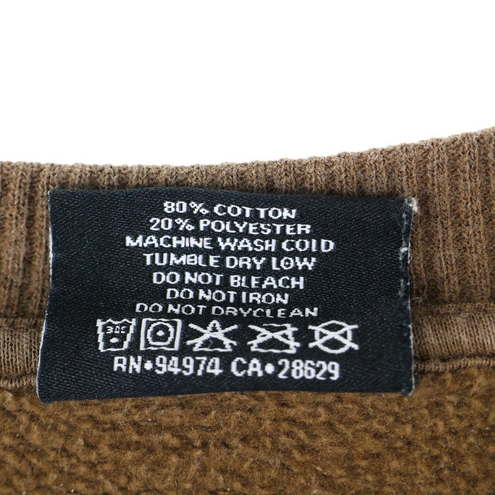 STUSSY(ステューシー) BASIC CREWNECK SWEAT ロゴプリント ベーシック クルーネック スウェット ブラウン