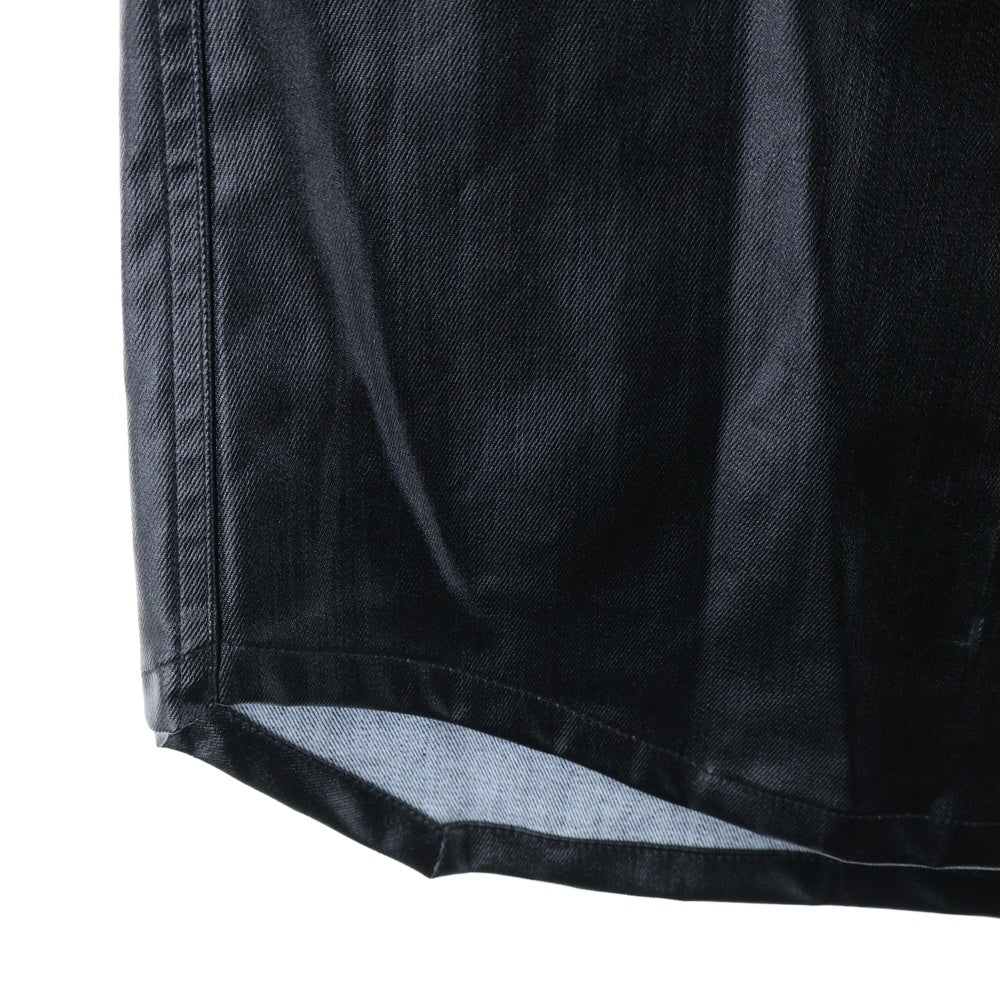 Rick Owens(リックオウエンス) 24SS FOGPOCKET HIGH SHINE SHIRT JACKET フォグポケット ハイシャイン シャツジャケット ブラック RU01D3727SCT