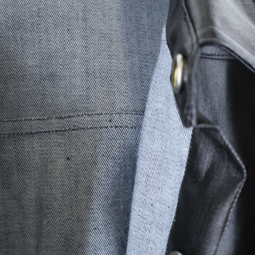 Rick Owens(リックオウエンス) 24SS FOGPOCKET HIGH SHINE SHIRT JACKET フォグポケット ハイシャイン シャツジャケット ブラック RU01D3727SCT