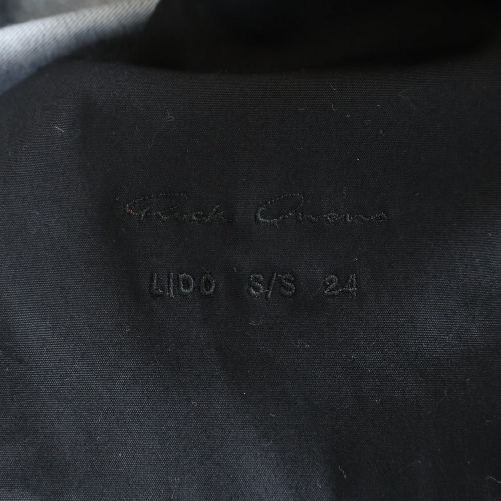 Rick Owens(リックオウエンス) 24SS FOGPOCKET HIGH SHINE SHIRT JACKET フォグポケット ハイシャイン シャツジャケット ブラック RU01D3727SCT