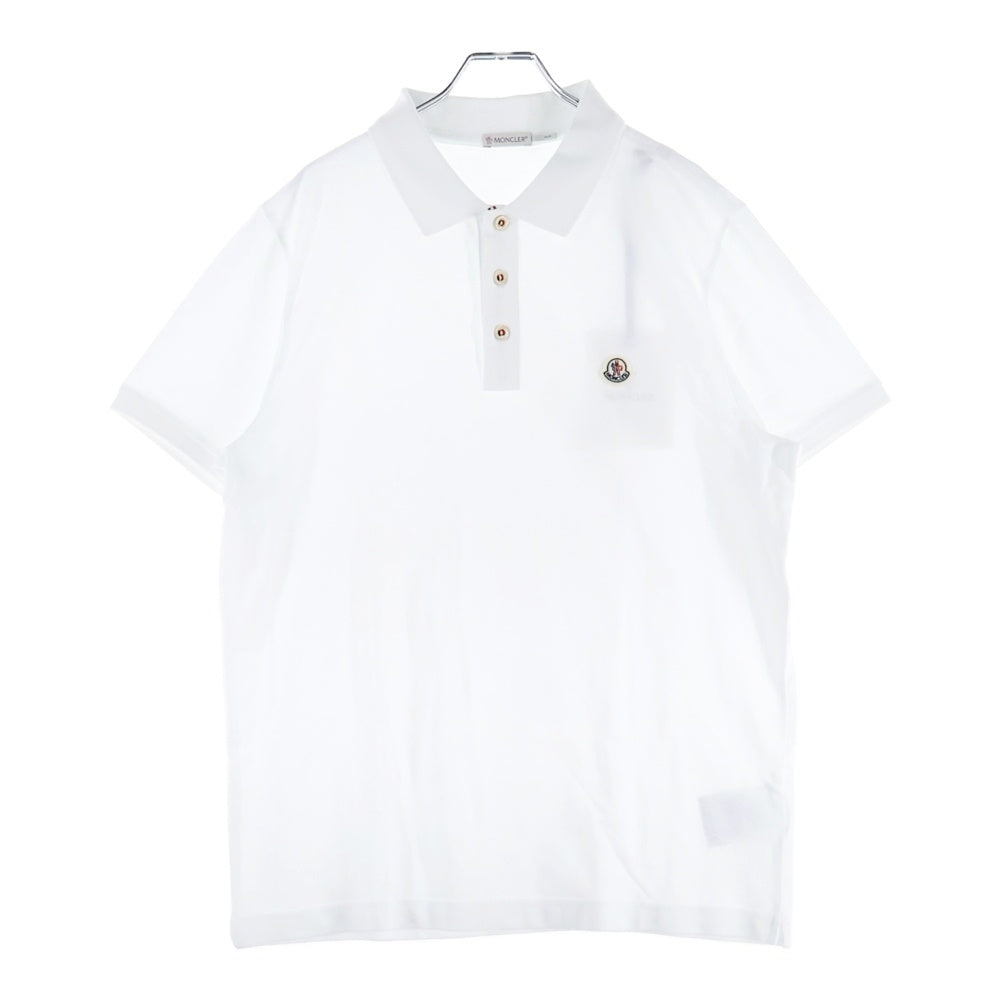 MONCLER(モンクレール) 19SS MAGLIA POLO MANICA CORTA ロゴ刺繍 レギュラーカラー 半袖ポロシャツ ホワイト E10918340800 84556