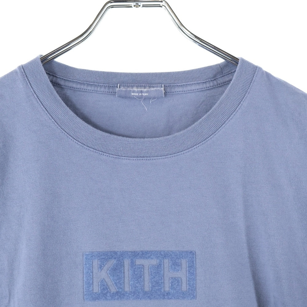 KITH(キス) BOX LOGO ELEVATION LS TEEボックスロゴ ロングスリーブTシャツ カットソー ブルー KHM032543