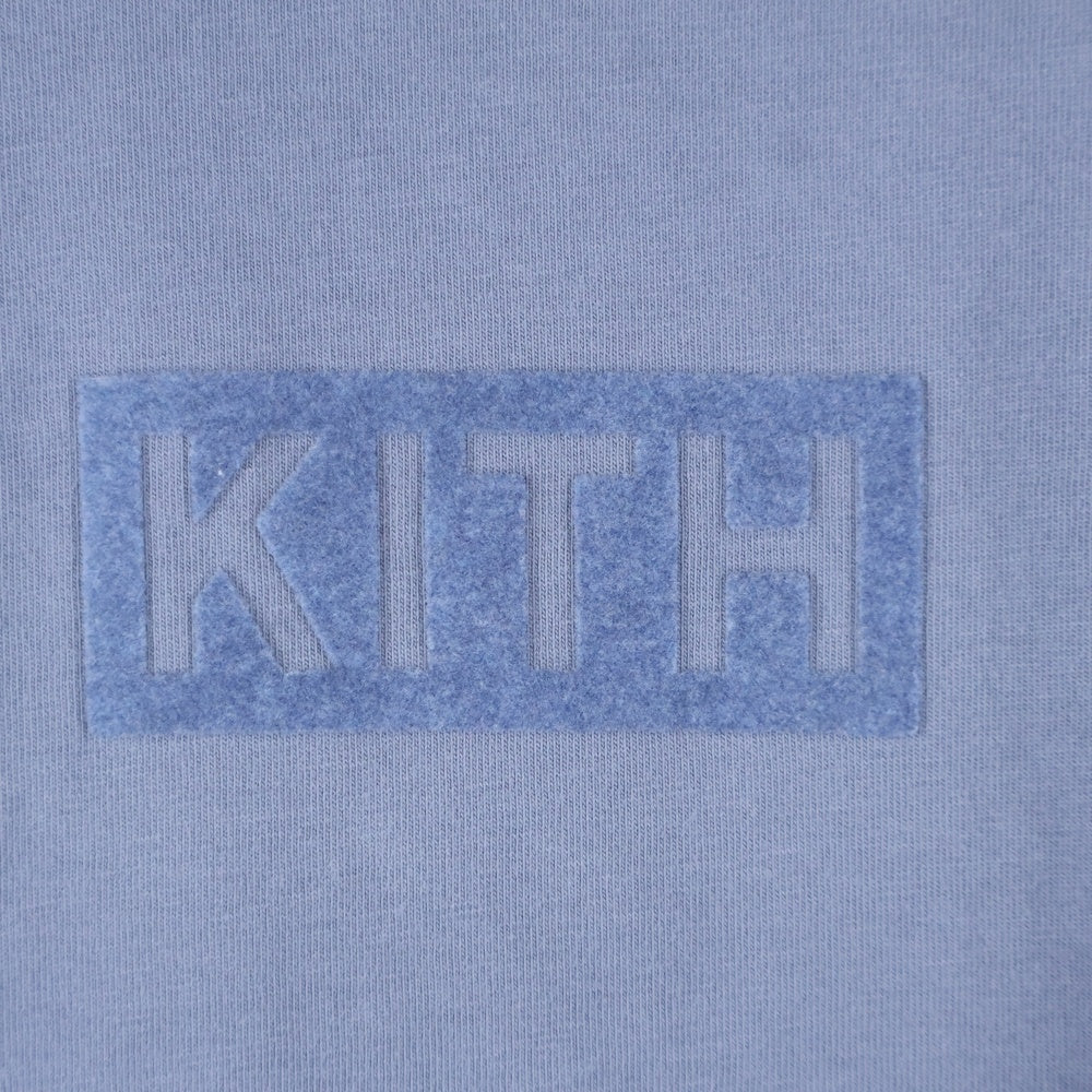 KITH(キス) BOX LOGO ELEVATION LS TEEボックスロゴ ロングスリーブTシャツ カットソー ブルー KHM032543