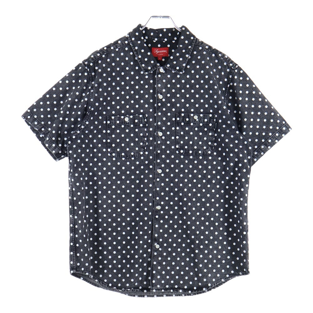 SUPREME(シュプリーム) 18SS Polka Dot Denim Shirt ポルカドット デニム半袖シャツ ブラック