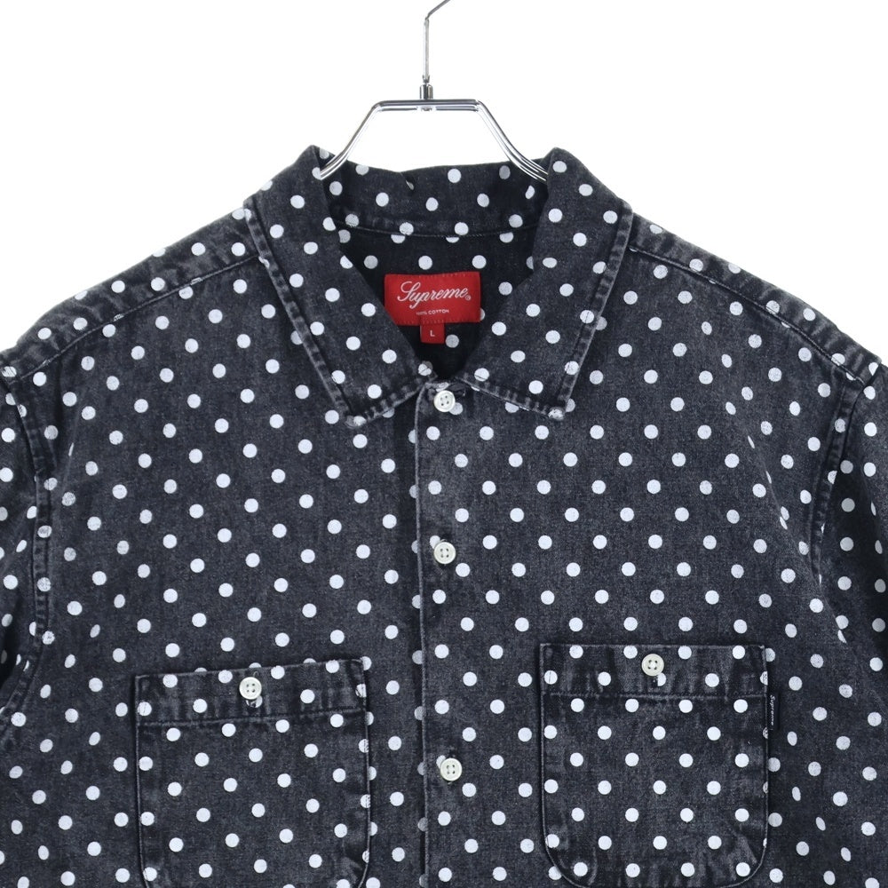 SUPREME(シュプリーム) 18SS Polka Dot Denim Shirt ポルカドット デニム半袖シャツ ブラック
