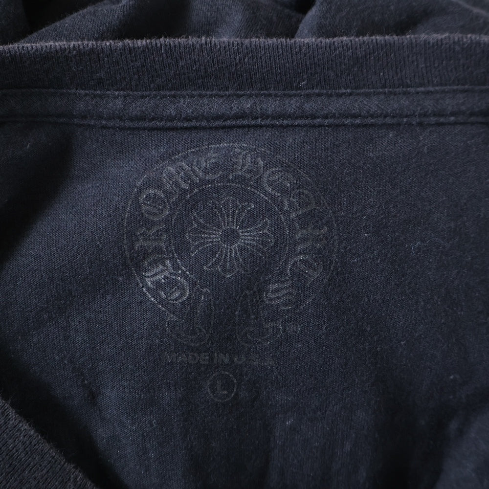 CHROME HEARTS(クロムハーツ) CH L/S 1 バックスクロール ロゴプリント クルーネック 長袖 Tシャツ ロングスリーブ カットソー ブラック