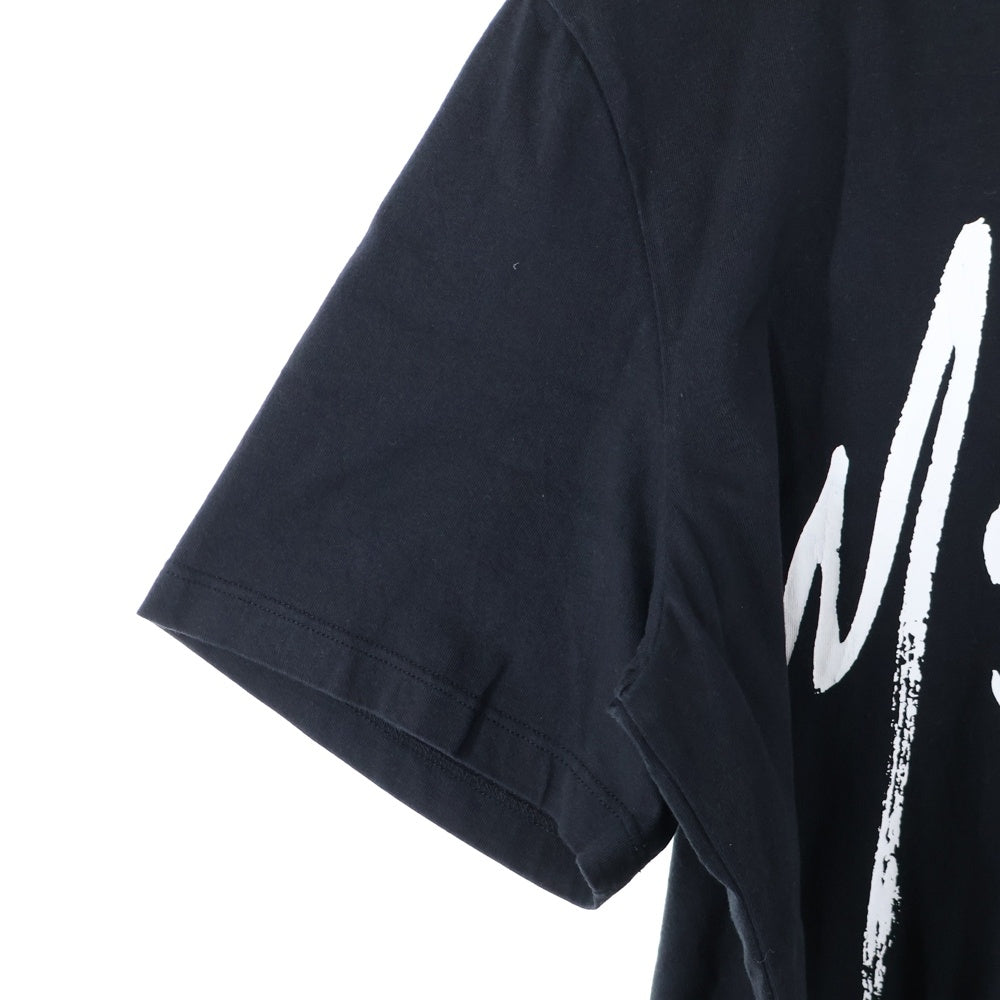 MSGM(エムエスジーエム) T-SHIRT WITH GRAFFITI LOGO グラフィック ロゴ ウィズ クルーネック半袖Tシャツ カットソー ブラック 2640MM183