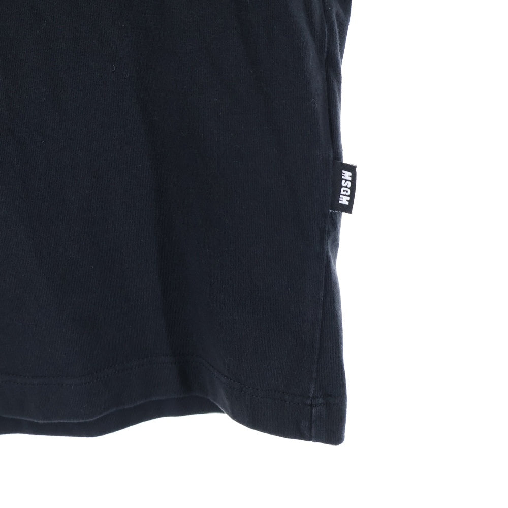 MSGM(エムエスジーエム) T-SHIRT WITH GRAFFITI LOGO グラフィック ロゴ ウィズ クルーネック半袖Tシャツ カットソー ブラック 2640MM183