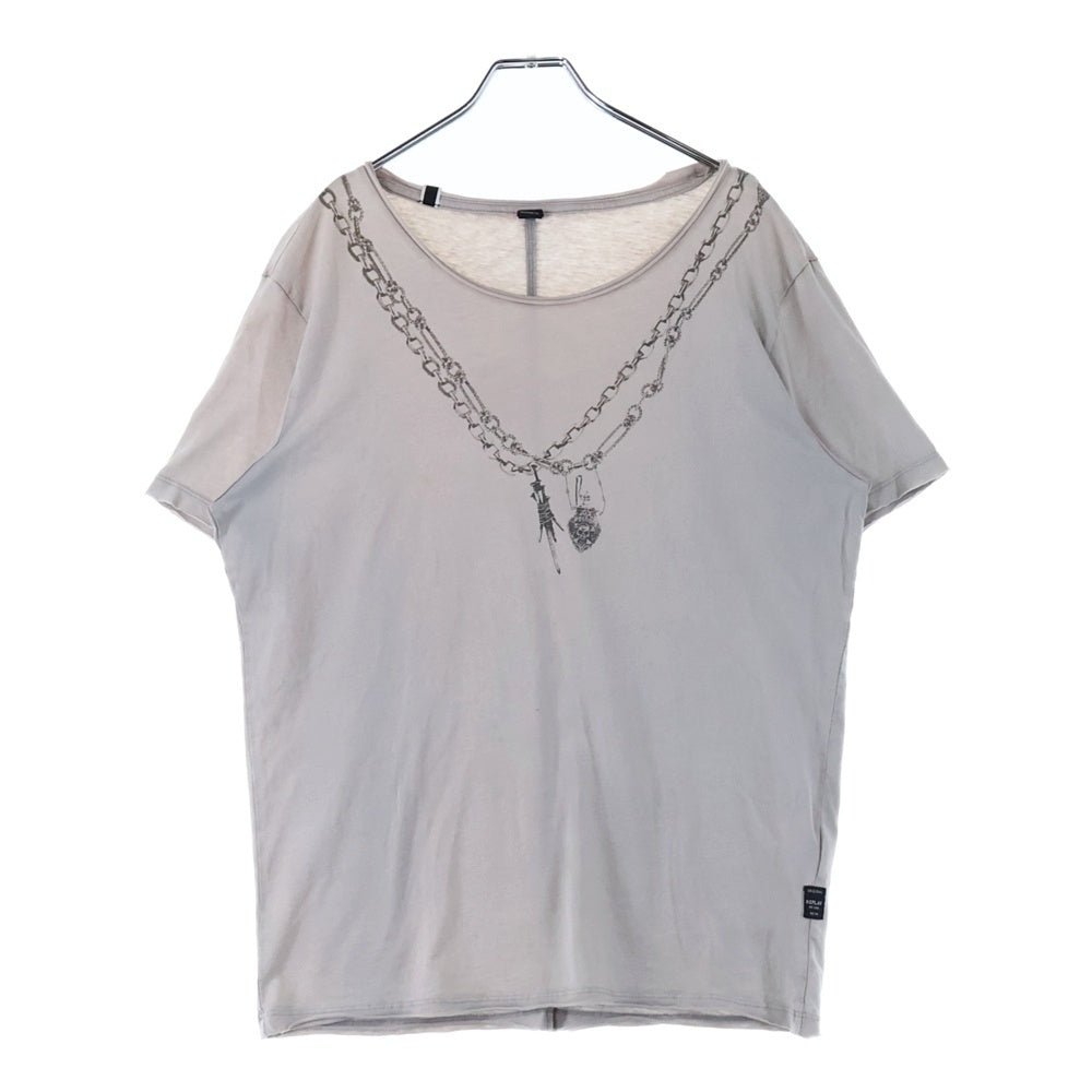REPLAY(リプレイ) チェーンプリント クルーネック 半袖Tシャツ カットソー グレー
