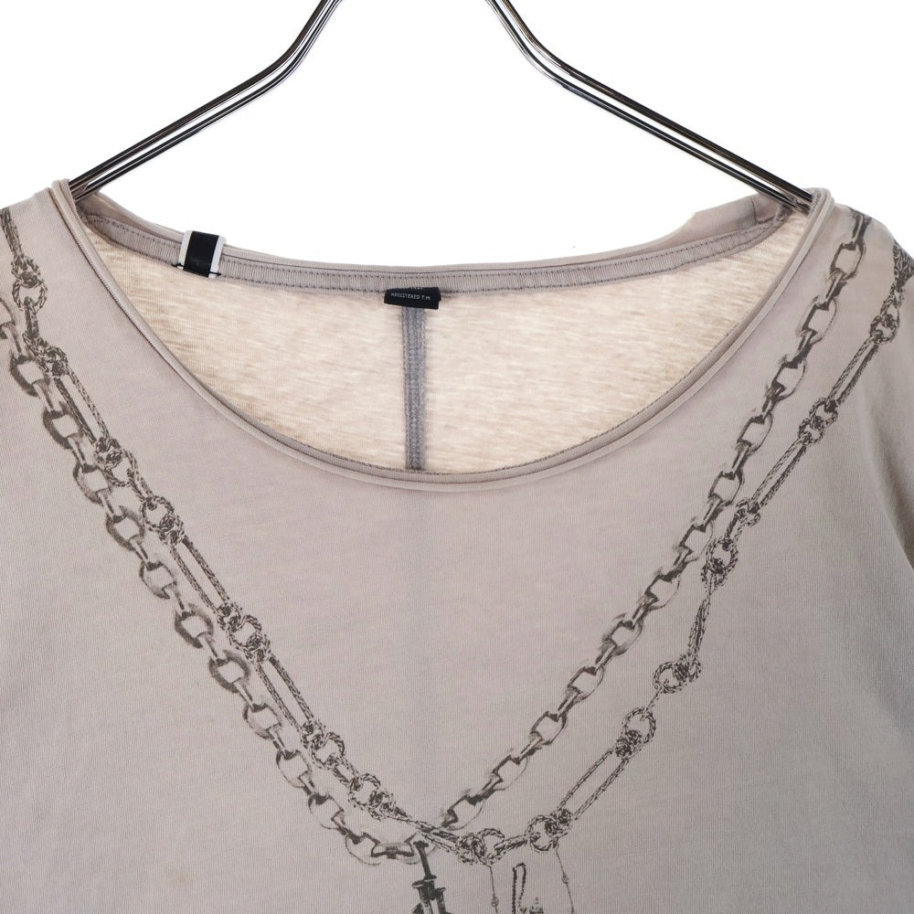 REPLAY(リプレイ) チェーンプリント クルーネック 半袖Tシャツ カットソー グレー