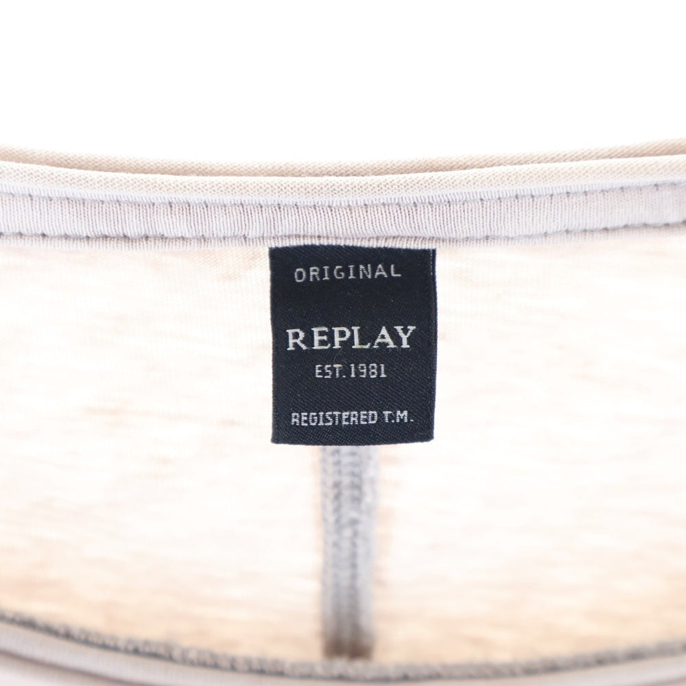 REPLAY(リプレイ) チェーンプリント クルーネック 半袖Tシャツ カットソー グレー