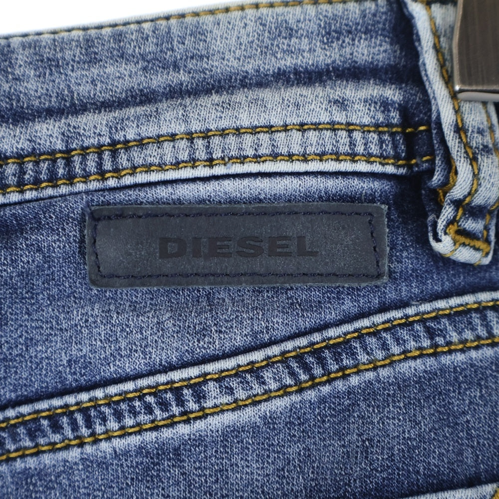 DIESEL(ディーゼル) ロゴパッチ ダメージスキニーデニムパンツ ジーンズ レディース インディゴ 00J3Y1