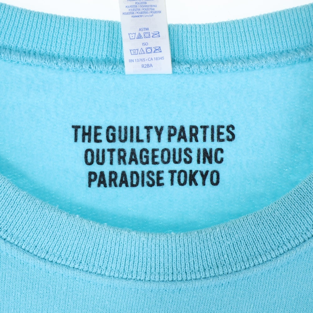 WACKO MARIA(ワコマリア) 21AW CREW NECK SWEAT SHIRT TYPE-1 バックマリアプリント クルーネック スウェット トレーナー ティファニーブルー 21FW-WMC-SS09