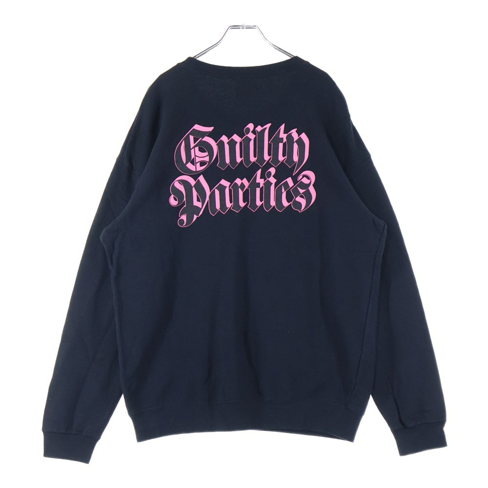 WACKO MARIA(ワコマリア) CREW NECK SWEAT SHIRT バックプリント クルーネック スウェット トレーナー ブラック/ピンク