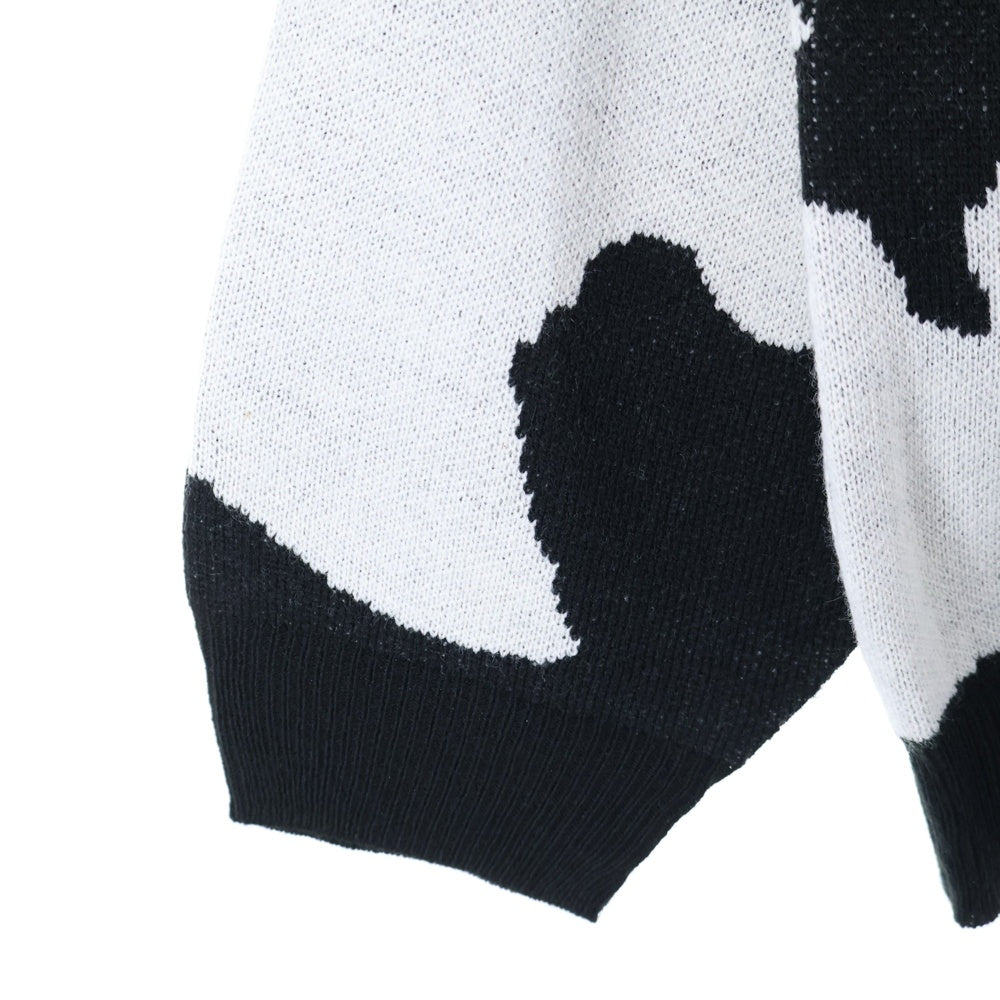 PENNEYS TOWNCRAFT(ぺニーズタウンクラフト) JACQUARD CREW NECK SWEATER ジャガード クルーネック アクリルニット セーター ブラック/ホワイト