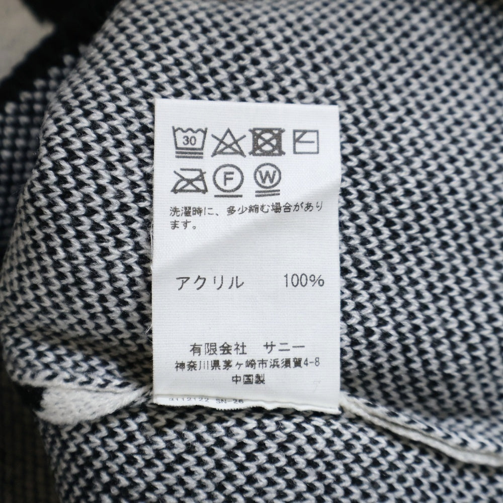 PENNEYS TOWNCRAFT(ぺニーズタウンクラフト) JACQUARD CREW NECK SWEATER ジャガード クルーネック アクリルニット セーター ブラック/ホワイト