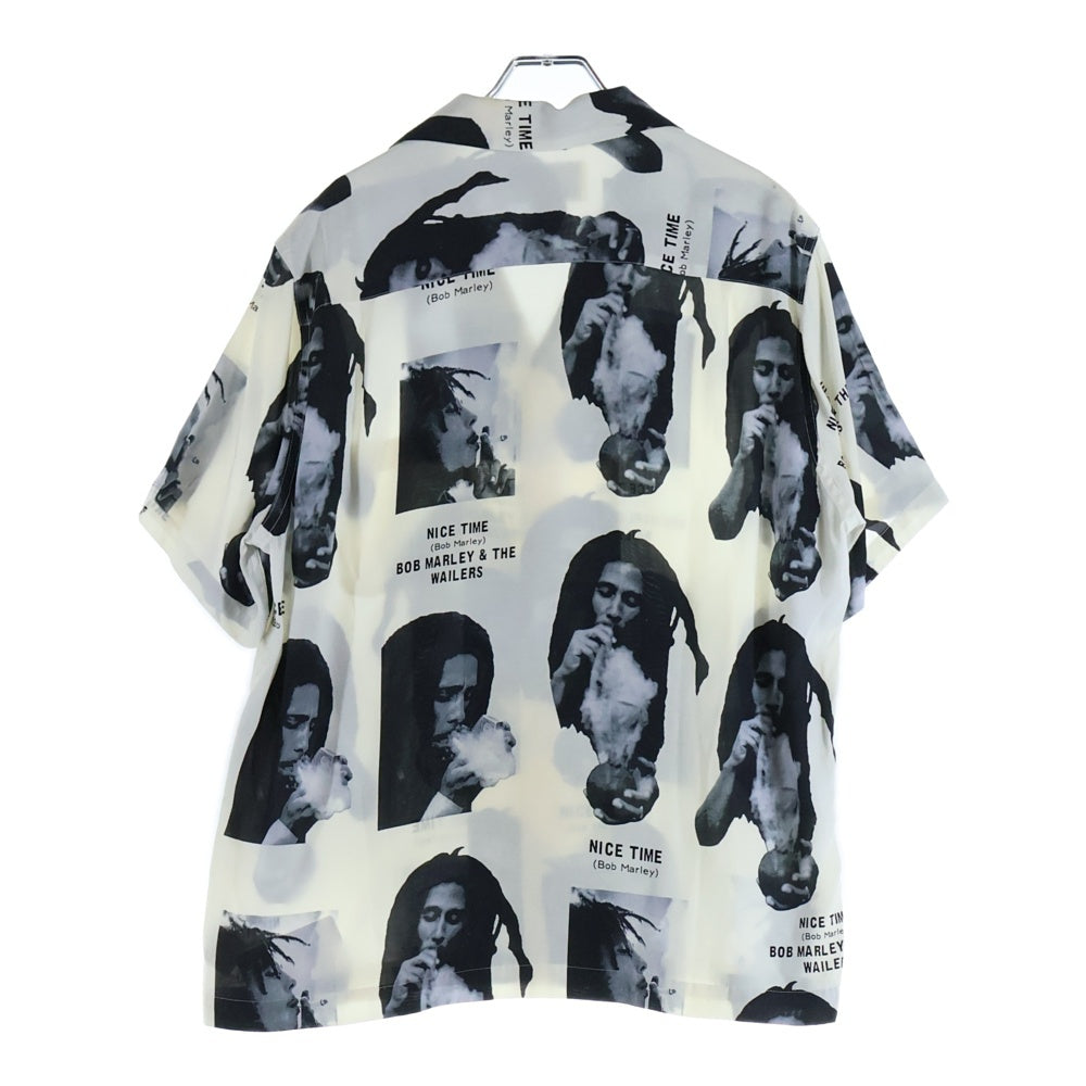 WACKO MARIA(ワコマリア) 20SS BOB MARLEY S/S HAWAIIAN SHIRT ボブマーリー フォトプリント 半袖ハワイアンシャツ アロハシャツ ホワイト/ブラック BOBMARLEY-WM-HI03