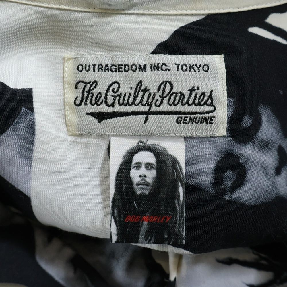 WACKO MARIA(ワコマリア) 20SS BOB MARLEY S/S HAWAIIAN SHIRT ボブマーリー フォトプリント 半袖ハワイアンシャツ アロハシャツ ホワイト/ブラック BOBMARLEY-WM-HI03