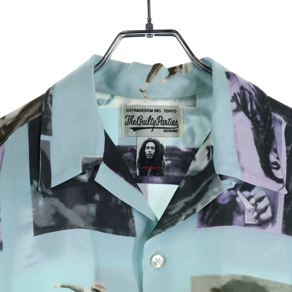 WACKO MARIA(ワコマリア) BOB MARLEY S/S HAWAIIAN SHIRT ボブマーリー フォトプリント 半袖ハワイアンシャツ アロハシャツ ライトブルー