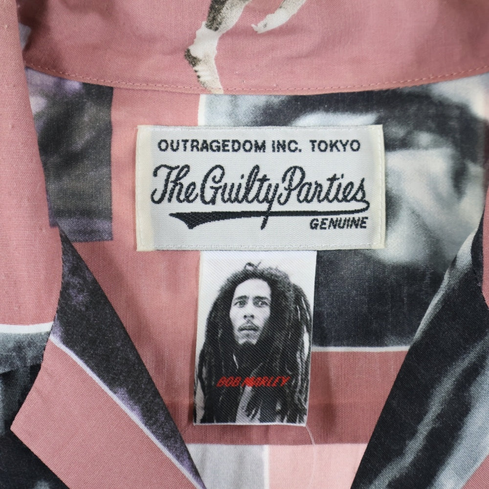 WACKO MARIA(ワコマリア) 19SS BOB MARLEY HAWAIIAN SHIRT ボブマーリー フォトプリント 長袖ハワイアンシャツ アロハシャツ ピンク