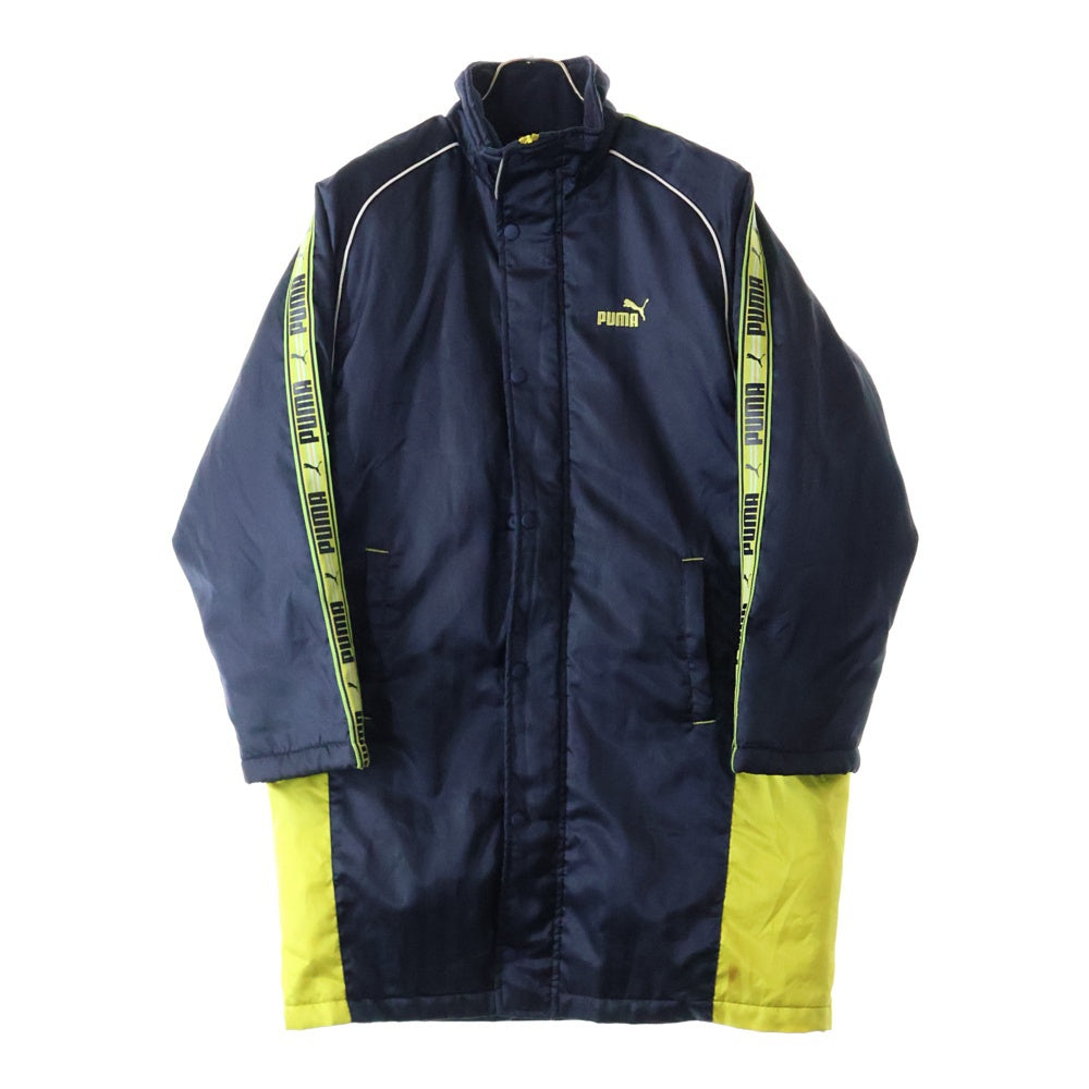 PUMA(プーマ) 裏ボア ロゴ刺繍 ポリエステル ロングコート ネイビー 817926