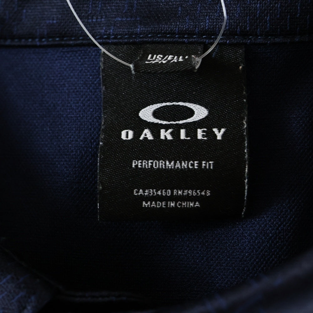 OAKLEY(オークリー) ENHANCE SS POLO JACQUARD エンハンス ロゴプリント 半袖ポロシャツ ネイビー FOA402419
