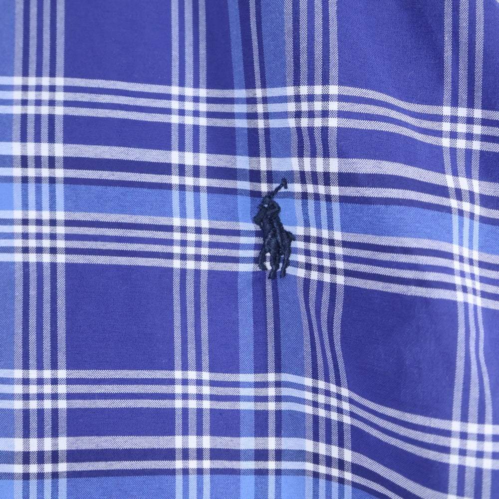 POLO RALPH LAUREN(ポロラルフローレン) PERFORMANCE スモールポニー刺繍 ポリナイロン ボタンダウン 長袖シャツ ブルー