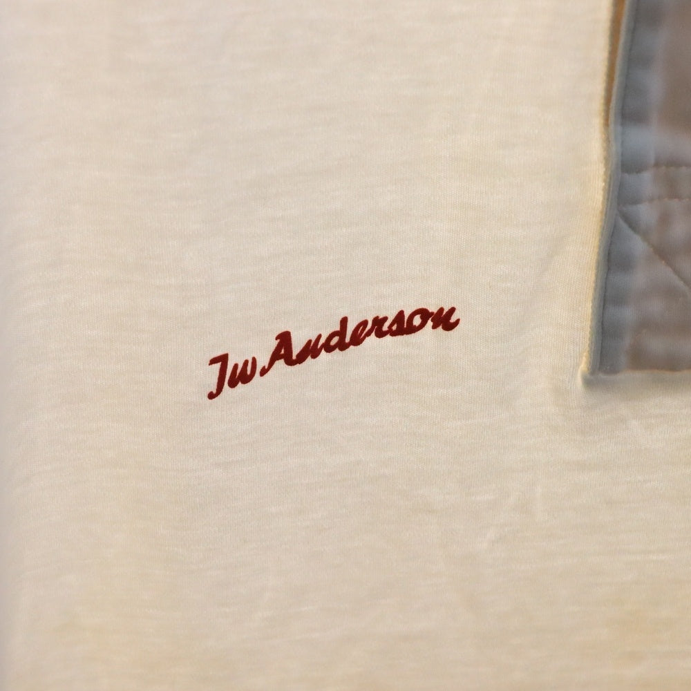 J.W.ANDERSON(ジェー ダブリュー アンダーソン) HENLY WOVEN VEST ロゴプリント ヘンリーネックタンクトップ ノースリーブカットソー アイボリー JO0267PG1810006