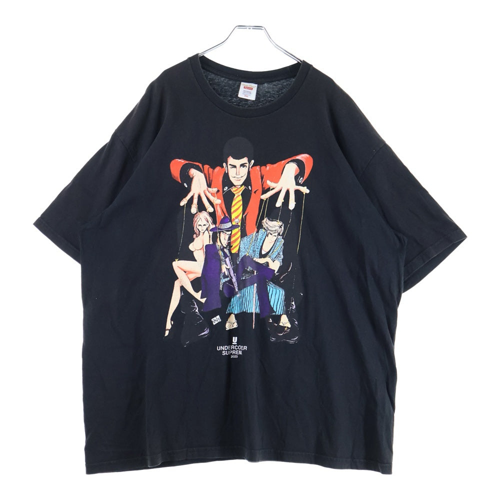 SUPREME(シュプリーム) 23SS ×UNDERCOVER Lupin Tee アンダーカバー ルパン プリント 半袖Tシャツ カットソー ブラック