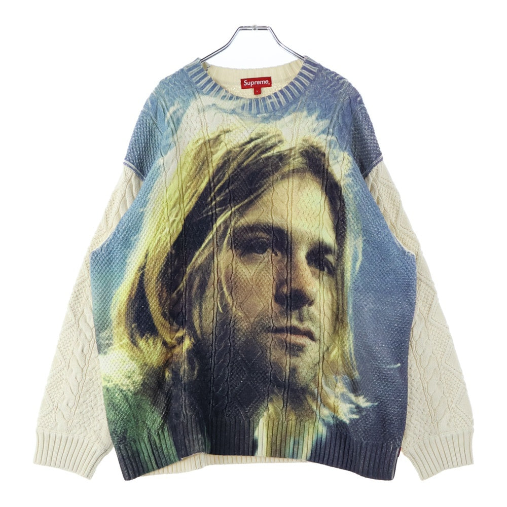 SUPREME(シュプリーム) 23SS Kurt Cobain Sweater カート コバーン クルーネックニットセーター アイボリー/ブルー