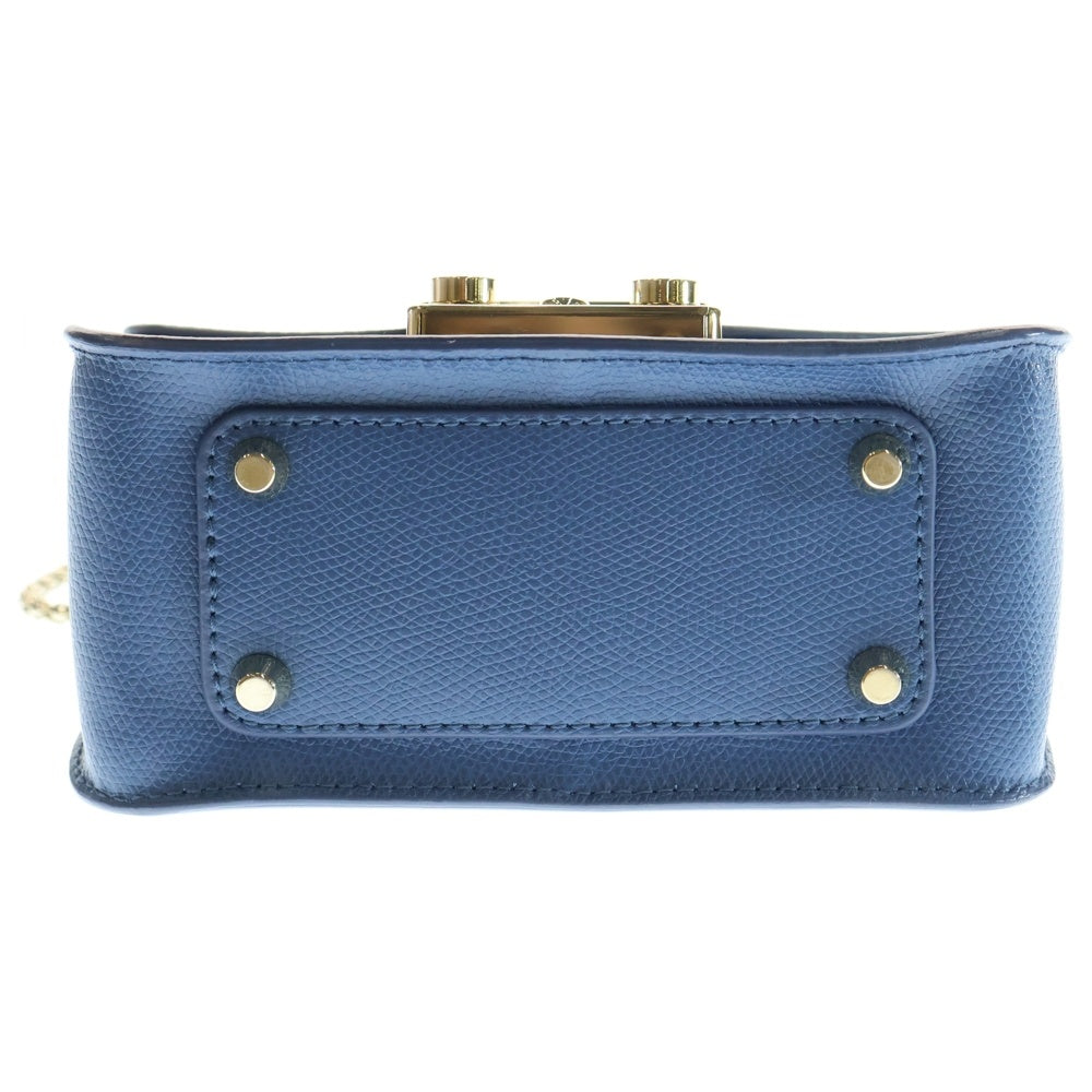 FURLA(フルラ) メトロポリス レザー チェーンショルダーバッグ ブルー
