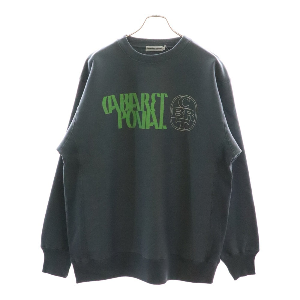 CABARET POVAL(キャバレーポバール) BEAUTY&YOUTH別注 REMAINS プリントスウェットトレーナー コバルト