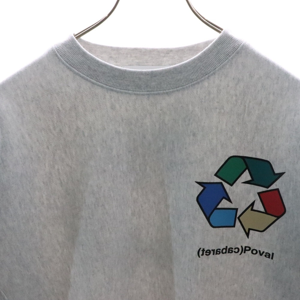 CABARET POVAL(キャバレーポバール) BEAUTY&YOUTH別注 R/L プリントスウェットトレーナー グレー
