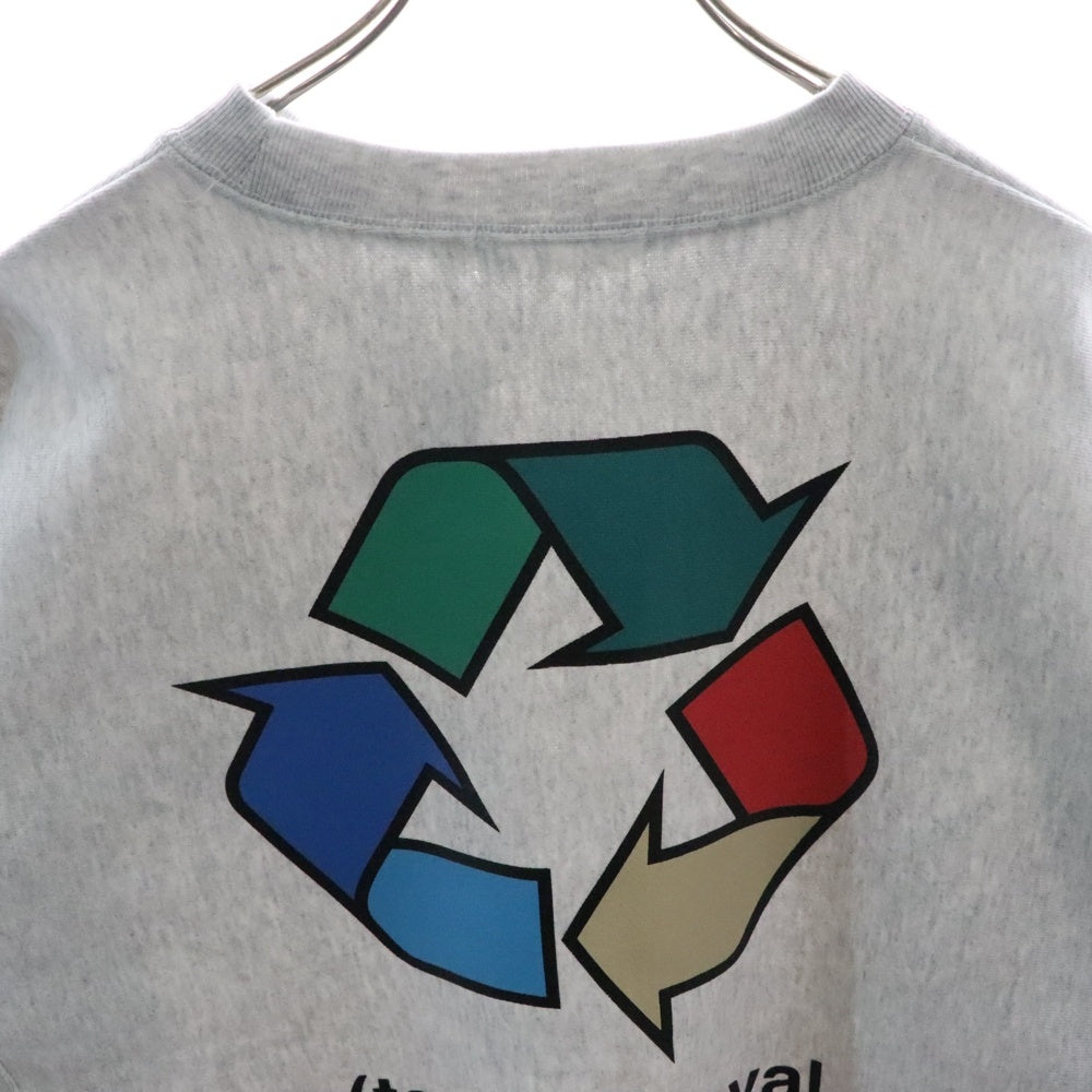 CABARET POVAL(キャバレーポバール) BEAUTY&YOUTH別注 R/L プリントスウェットトレーナー グレー