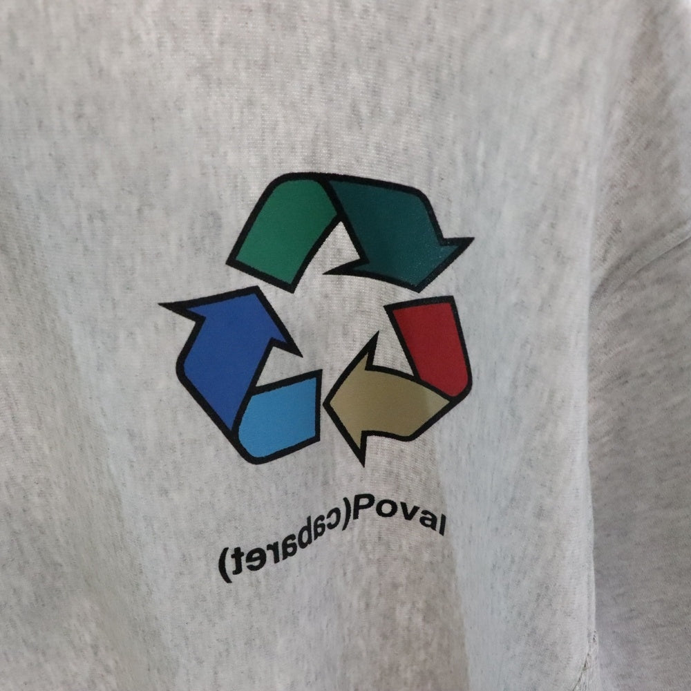 CABARET POVAL(キャバレーポバール) BEAUTY&YOUTH別注 R/L プリントスウェットトレーナー グレー