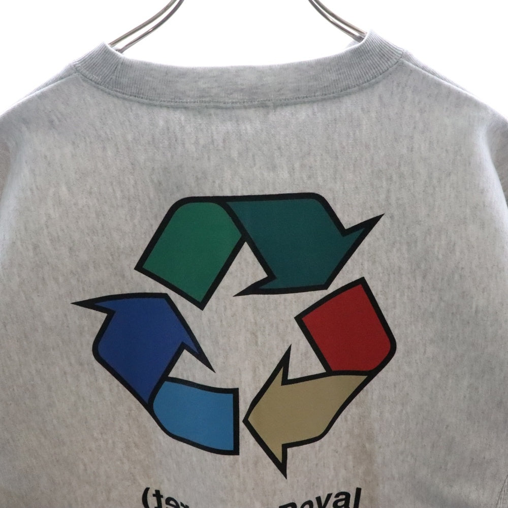 CABARET POVAL(キャバレーポバール) BEAUTY&YOUTH別注 R/L プリントスウェットトレーナー グレー