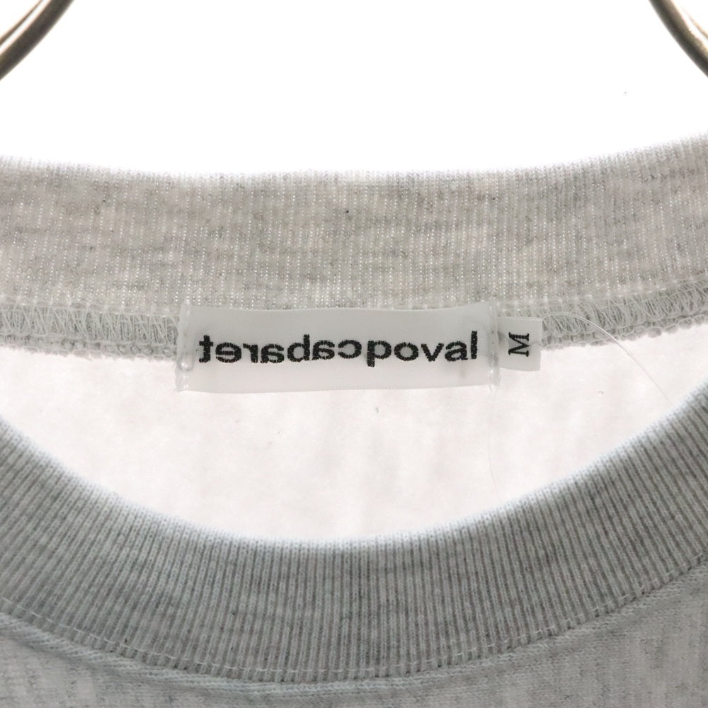 CABARET POVAL(キャバレーポバール) BEAUTY&YOUTH別注 R/L プリントスウェットトレーナー グレー