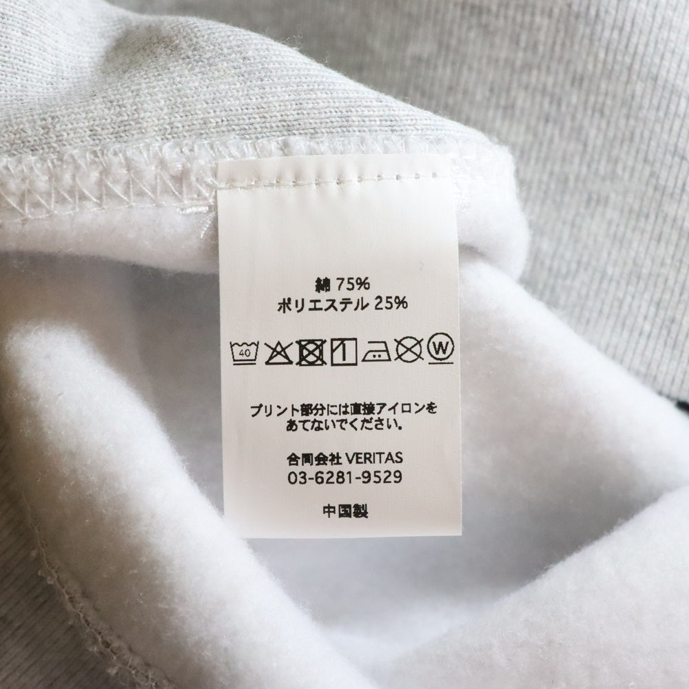 CABARET POVAL(キャバレーポバール) BEAUTY&YOUTH別注 R/L プリントスウェットトレーナー グレー