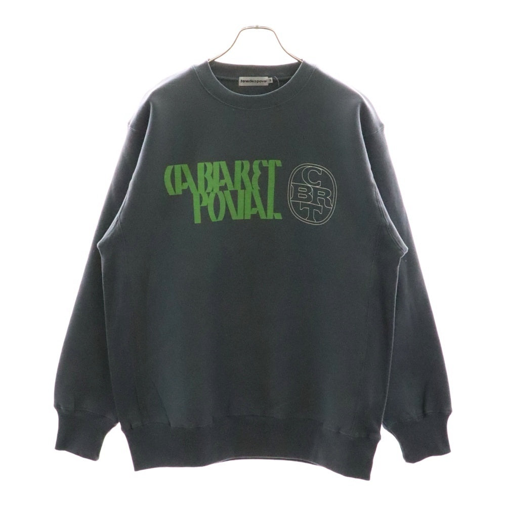 CABARET POVAL(キャバレーポバール) BEAUTY&YOUTH別注 REMAINS プリントスウェットトレーナー コバルト