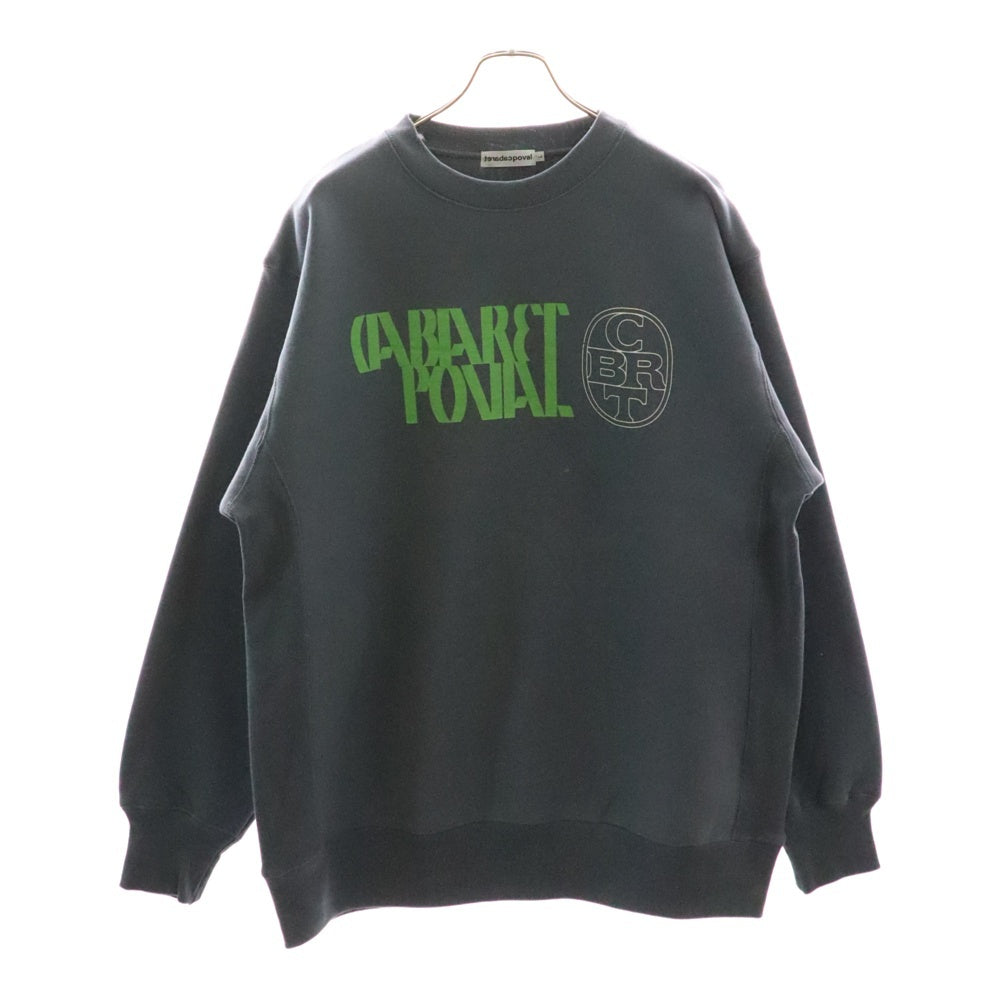 CABARET POVAL(キャバレーポバール) BEAUTY&YOUTH別注 REMAINS プリントスウェットトレーナー コバルト