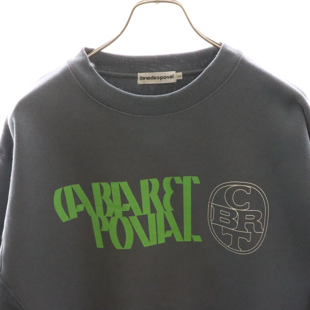 CABARET POVAL(キャバレーポバール) BEAUTY&YOUTH別注 REMAINS プリントスウェットトレーナー コバルト