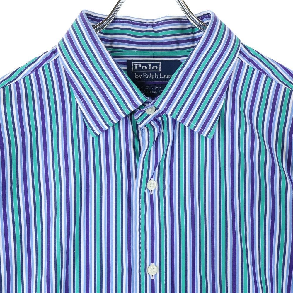 POLO RALPH LAUREN(ポロラルフローレン) 90S L/S REGULAR COLLAR STRIPE SHIRT レギュラーカラー ロングスリーブ ストライプ 長袖シャツ マルチカラー
