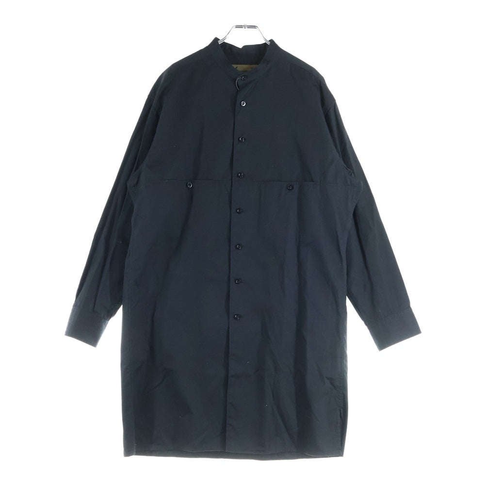 Y's BANG ON!(ワイズバングオン) スタンドカラー ラージポケット コットン 長袖 ロングシャツ ブラック YA-B16-055