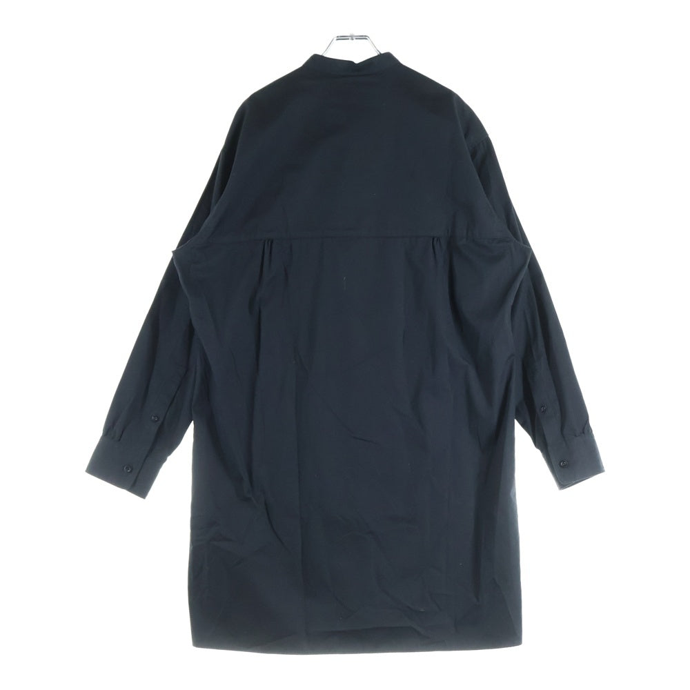 Y's BANG ON!(ワイズバングオン) スタンドカラー ラージポケット コットン 長袖 ロングシャツ ブラック YA-B16-055