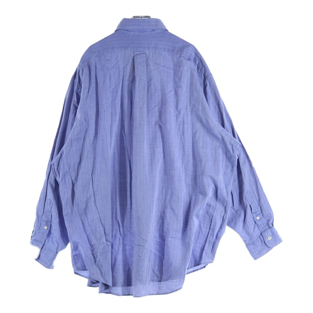 POLO RALPH LAUREN(ポロラルフローレン) 90S L/S REGULAR COLLAR HERRINGBONE SHIRT レギュラーカラー ロングスリーブ ヘリンボーン 長袖シャツ ブルー