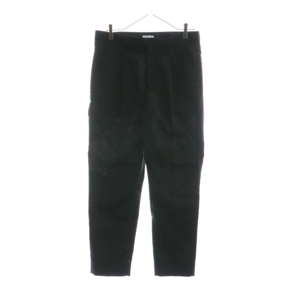 lideal(リデアル) ワンタック ジップフライ クロップド スリム スラックス トラウザー ブラック 95271002