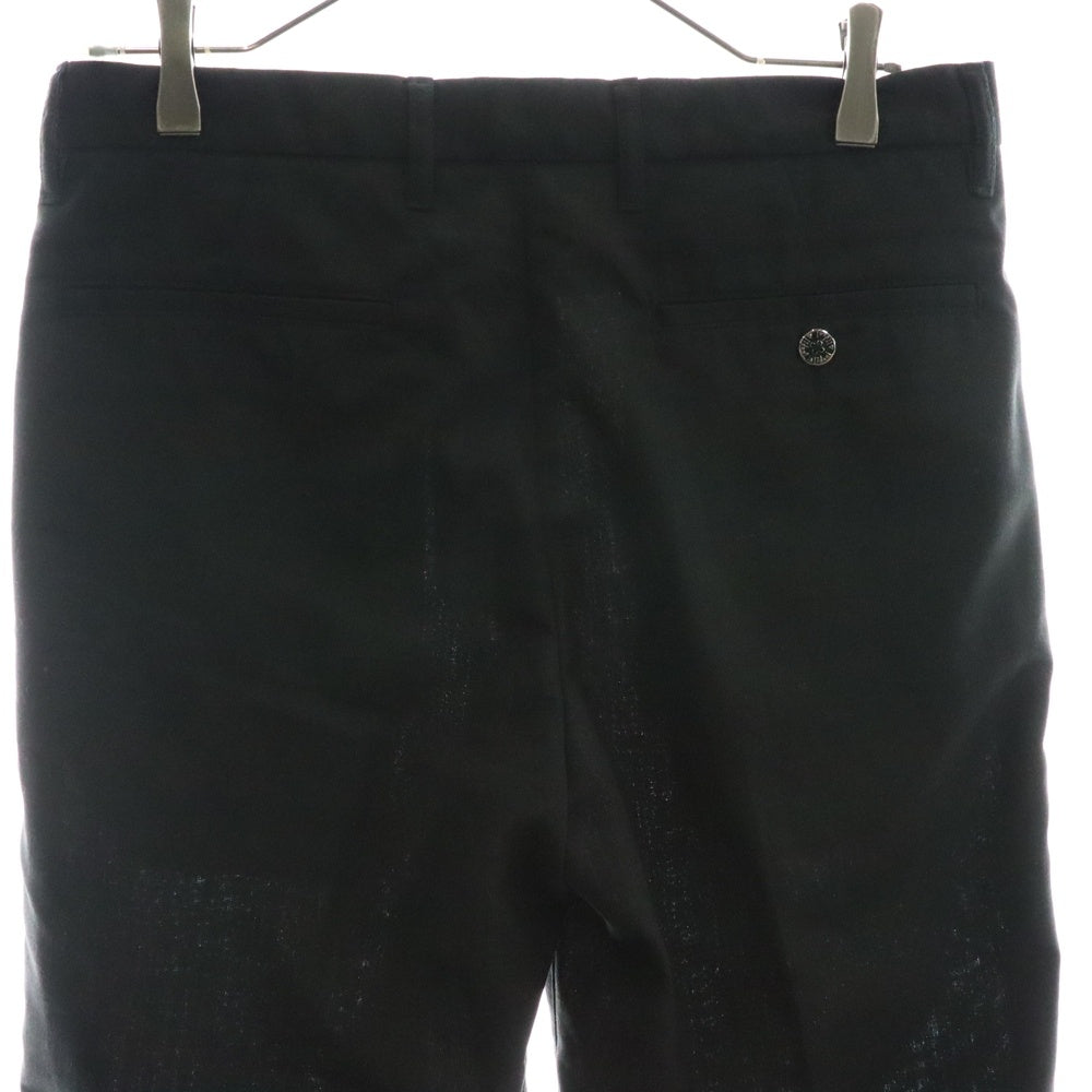 lideal(リデアル) ワンタック ジップフライ クロップド スリム スラックス トラウザー ブラック 95271002